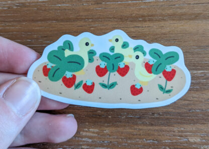 Strawberries and Ducklings Sticker