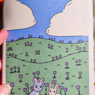 Bunnies and Violets Note Card